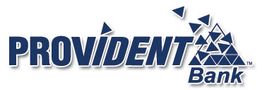 Provident Bank logo with triangular shapes forming a partial pyramid design.