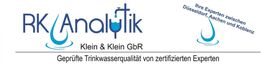 RK Analytik Logo mit Slogan: "Ihre Experten zwischen Düsseldorf, Aachen und Koblenz".