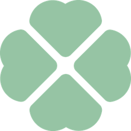 Grünes 4-blättriges Kleeblatt-Symbol auf weißem Hintergrund.