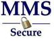 Text "MMS Secure" mit einem Vorhängeschloss darunter.