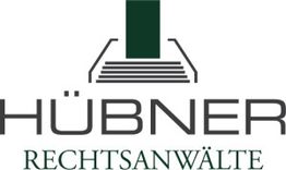 Hübner Rechtsanwälte Logo mit Symbol einer Treppe und eines Eingangstors.