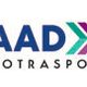 Logo "SAAD Autotrasporti" con due frecce colorate a destra.