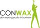 Logo von Conwax: "dein waxing studio in buxheim" mit grüner Silhouette einer Frau.