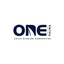 Logotipo de "ONE PALMA" con texto: "SAILS · RIGGING · COMPOSITES".