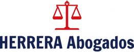 Logo de "Herrera Abogados" con una balanza roja encima del texto en mayúsculas y minúsculas.