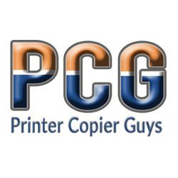 PCG logo with "Printer Copier Guys" text below in blue and orange.