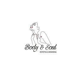 Profilo disegnato di una donna con testo "Body & Soul Estetica Arianna".