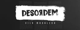 Texto "Desordem" em fundo preto. Abaixo, "Vila Madalena" em letras menores.