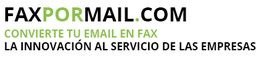 Texto: FAXPORMAIL.COM, convierte tu email en fax. Innovación para empresas.