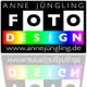 Logo: "Anne Jüngling Fotodesign" mit bunter Spiegelung. Website: www.annejuengling.de.