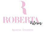 Logotipo de "Roberta Klein", agencia creativa, en texto rosa y negro sobre fondo blanco.