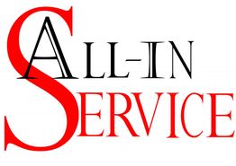 Logo met grote rode "S" en tekst "All-in Service" in zwart en rood.