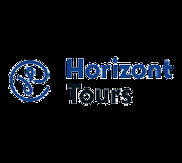 Logo von "Horizont Tours" mit stilisiertem Symbol links.