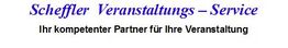 Text "Scheffler Veranstaltungs-Service, Ihr kompetenter Partner für Ihre Veranstaltung".