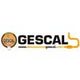 Logotipo de GESCAL con un diseño de tubería amarilla y un círculo naranja a la izquierda.