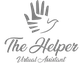 A stylized hand logo with the text "The Helper Virtual Assistant."