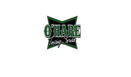 "O'Hare Towing Service logo with green and black star design."
