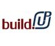 Logo mit dem Wort "build" in Rot und "up" in Blau.