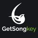 Logo of GetSongKey with a stylized white bird on a dark background.