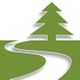 Albero stilizzato verde con un sentiero bianco che lo attraversa su sfondo verde.