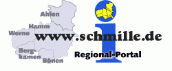 Karte mit Städtenamen und Logo von www.schmille.de, Regional-Portal.
