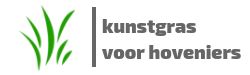 Groene grasstroken naast grijze tekst: kunstgras voor hoveniers.