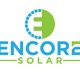 Logo van Encore Solar met groene en blauwe elementen en een gestileerde letter E.