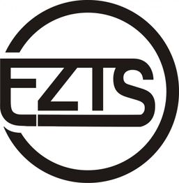 Schwarzes EZTS-Logo in einem Kreis auf weißem Hintergrund.