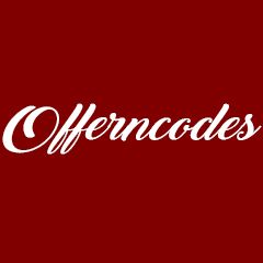 White cursive text "Offerncodes" on a dark red background.