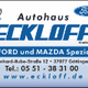 Werbung für Autohaus Eckloff, Ford und Mazda Spezialist in Göttingen, mit Kontaktdaten.