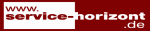 Textlogo: www.service-horizont.de in weiß auf rotem Hintergrund.