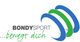 Logo mit Text "BONDYSPORT bewegt dich" und blauen, grünen Bögen.
