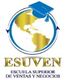 Logo de ESUVEN con un globo terráqueo y birrete azul encima. Texto: Escuela Superior de Ventas.