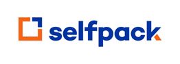 Logo de "selfpack" con diseño en azul y naranja.