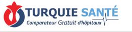 Logo Turquie Santé, comparateur gratuit d'hôpitaux, avec dessin stylisé en rouge et bleu.