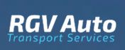 Logo reading "RGV Auto Transport Services" on a blue background.