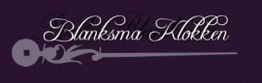 Paarse achtergrond met de tekst "Blanksma Klokken" en een sierlijk klokontwerp aan de linkerkant.