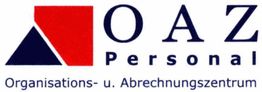 OAZ-Logo mit rotem und blauem Dreieck, darunter Schrift: Organisations- u. Abrechnungszentrum.