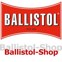 Logo von Ballistol mit rotem Hintergrund und Text "Ballistol-Shop".