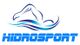 Logo de Hidrosport: figura de nadador y ondas azules sobre el nombre en letras azules.