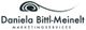 Logo von Daniela Bittl-Meinelt Marketingservices mit geschwungenem Grafik-Element oben.