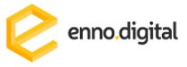 Gelbes hexagonales "e"-Logo neben dem Schriftzug "enno.digital".
