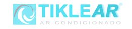 Logotipo da Tiklear Ar Condicionado com ícone azul e cinza à esquerda.