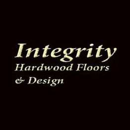 "Integrity Hardwood Floors & Design" text on a dark background.