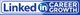 Blue and white "LinkedIn Career Growth" logo with stylized text.