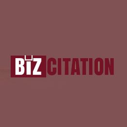 Logo with "BizCitation" text on a brown background.
