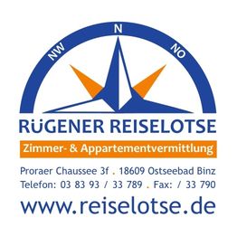 Rügener Reiselotse-Logo: Zimmervermittlung in Binz, Kontaktinfo und Webseite: www.reiselotse.de