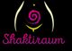Logo mit pinker Spirale und Text "Shaktiraum" auf schwarzem Hintergrund.