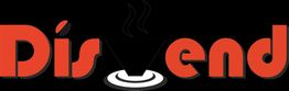 Logotipo "Disvend" en rojo y negro, con una taza de café estilizada entre las letras.