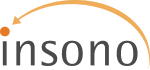 Logo mit Schriftzug "insono" und einer orangefarbigen Kreiskurve darüber.